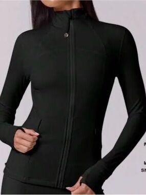 Black Women's Full-Zip Active Jacket - Unbranded